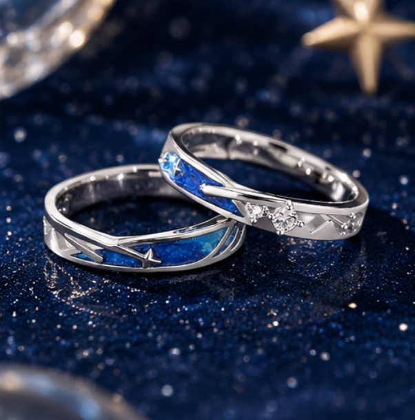 Anillos de Pareja “Bajo el Mismo Cielo” · Plata 925
