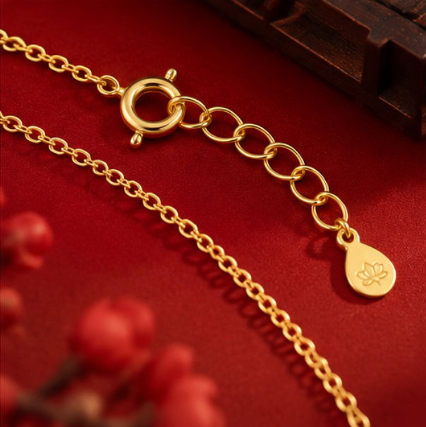 Collar Ruyi 如意 con Ágata Roja y Monedas Chinas · Plata 925