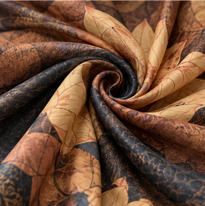 Pañuelo Reversible “Loto de Bronce” · Poliéster · 180 × 70 cm