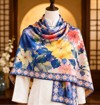 "Butterfly Garden" Reversible Scarf · Polyester · 180 × 70 cm