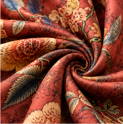 “Joy on the Branches 喜上眉梢” Reversible Scarf · Polyester · 180 × 70 cm