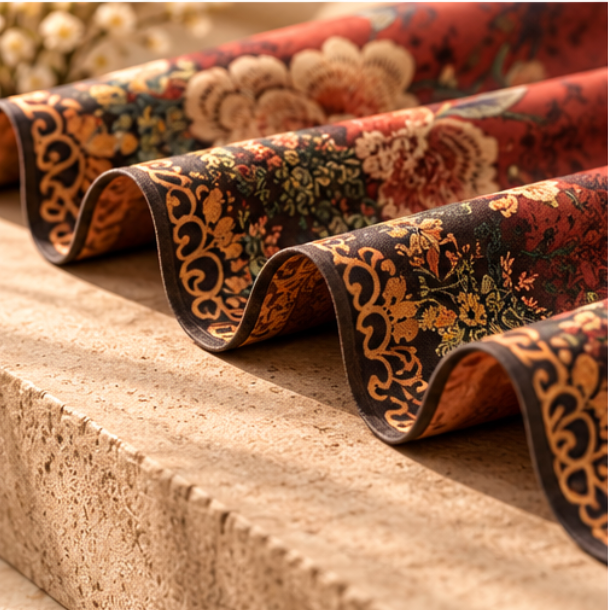 “Joy on the Branches 喜上眉梢” Reversible Scarf · Polyester · 180 × 70 cm