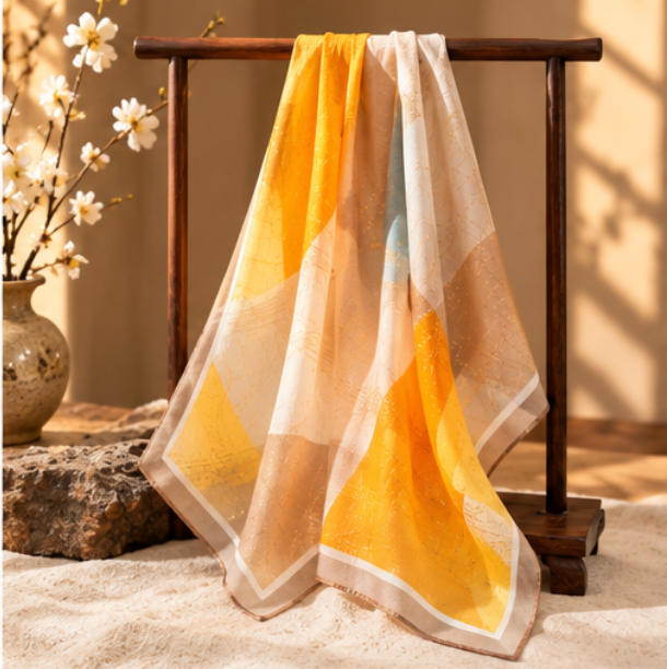 Foulard in seta “Luce di Primavera” · 100% Seta di gelso · 70 × 70 cm