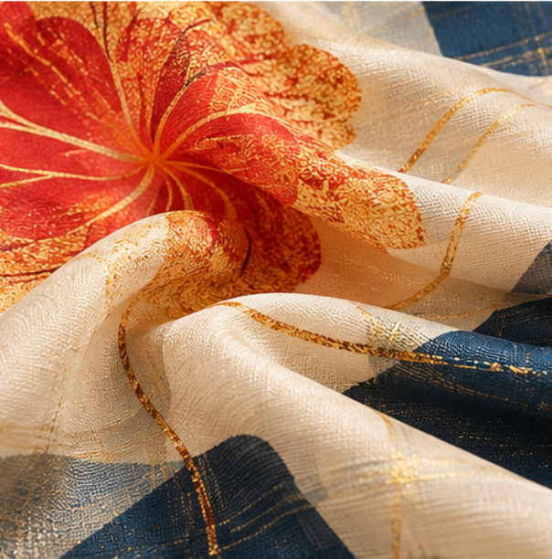 Foulard en soie « Fleur Cramoisie » · 100 % soie de mûrier · 70 × 70 cm