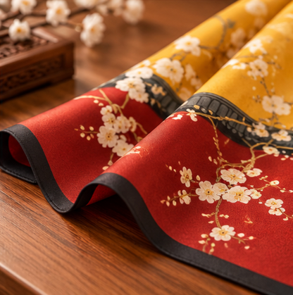"Plum Garden" Silk Scarf · 100% Mulberry Silk · 70 × 70 cm