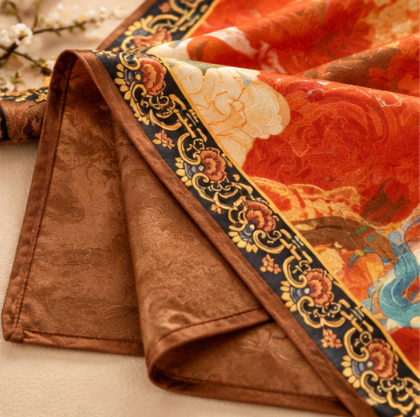 “Nine-Colored Deer” Reversible Scarf · Polyester · 180 × 70 cm