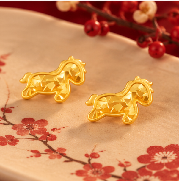 Pendientes Caballo “Éxito” · Plata 925 bañada en oro
