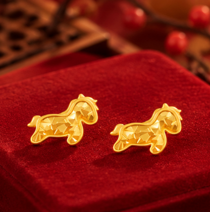 Pendientes Caballo “Éxito” · Plata 925 bañada en oro