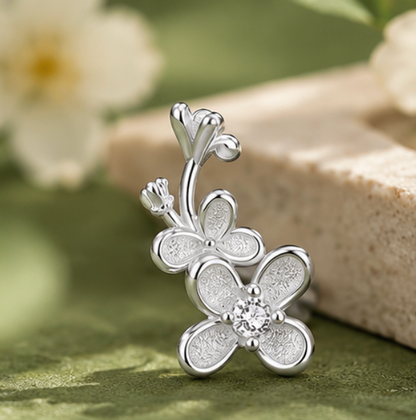 Pendientes Flor Oriental · Plata 925