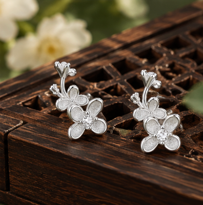 Pendientes Flor Oriental · Plata 925