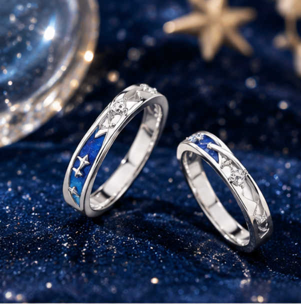 Anillos de Pareja “Bajo el Mismo Cielo” · Plata 925