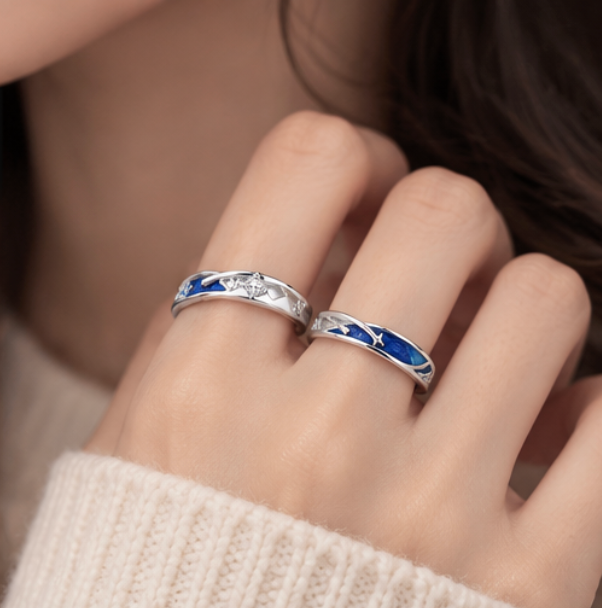 Anillos de Pareja “Bajo el Mismo Cielo” · Plata 925