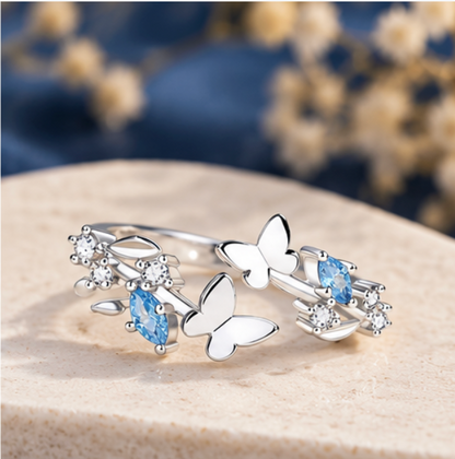 Anillos de Pareja “Sueño de Ballena y Mariposa” · Plata 925