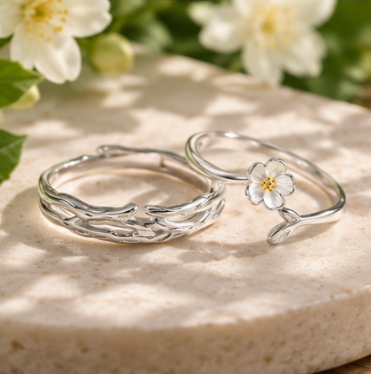 Anelli di coppia “Dove fioriamo” · Argento 925