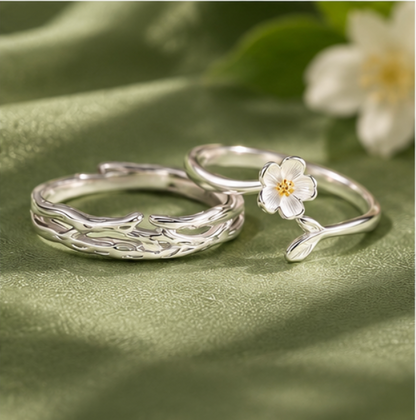 Anelli di coppia “Dove fioriamo” · Argento 925