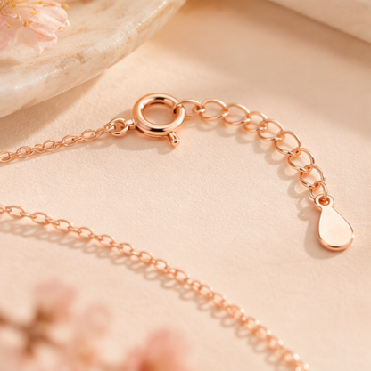 Collier Koi avec Píng’ān Kòu en jade de Hetian · Argent 925 doré à l'or rose