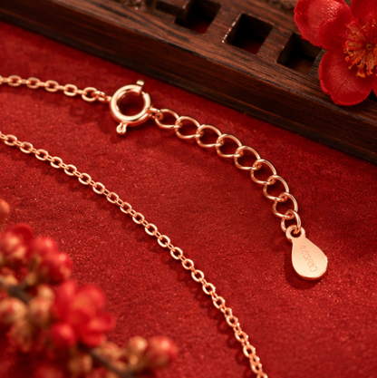 Collar Doble Koi con Ruyi 如意 · Plata 925 en Oro Rosa