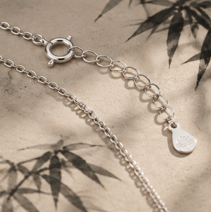 Píng’ān Suǒ (Peace Lock) Necklace with Fú Symbol · S999 Silver