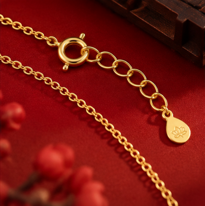 Collar Ruyi 如意 con Ágata Roja y Monedas Chinas · Plata 925