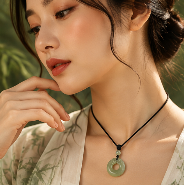 Colgante Pixiu 貔貅 con Píng’ān Kòu de Jade de Hetian