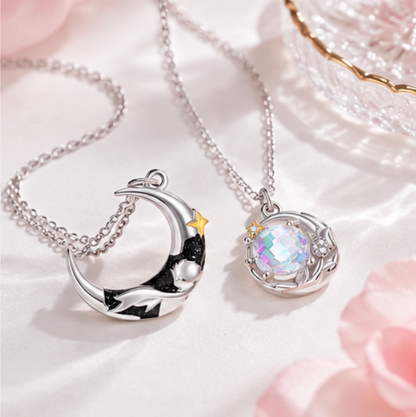 Collares de Pareja “Estrella y Rosa” · Plata 925