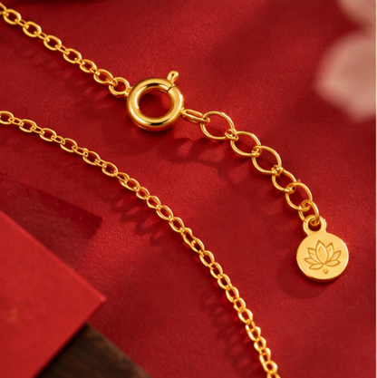 Collar Hulu 福禄 con Ágata Roja y Circonitas · Plata 925 bañada en oro
