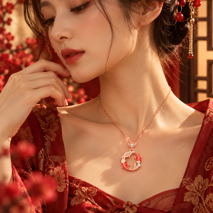 Collar Doble Koi con Ruyi 如意 · Plata 925 en Oro Rosa